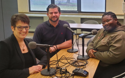 Host Joy Walczak speaks with Miriam Ijor-Amachree, GED and CTE Adult Education graduate and Marty Marquardt, GED Instructor, Kent ISD Adult Education