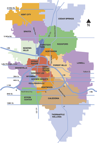 Kent-ISD-Map-of-districts Map of Kent ISD districts