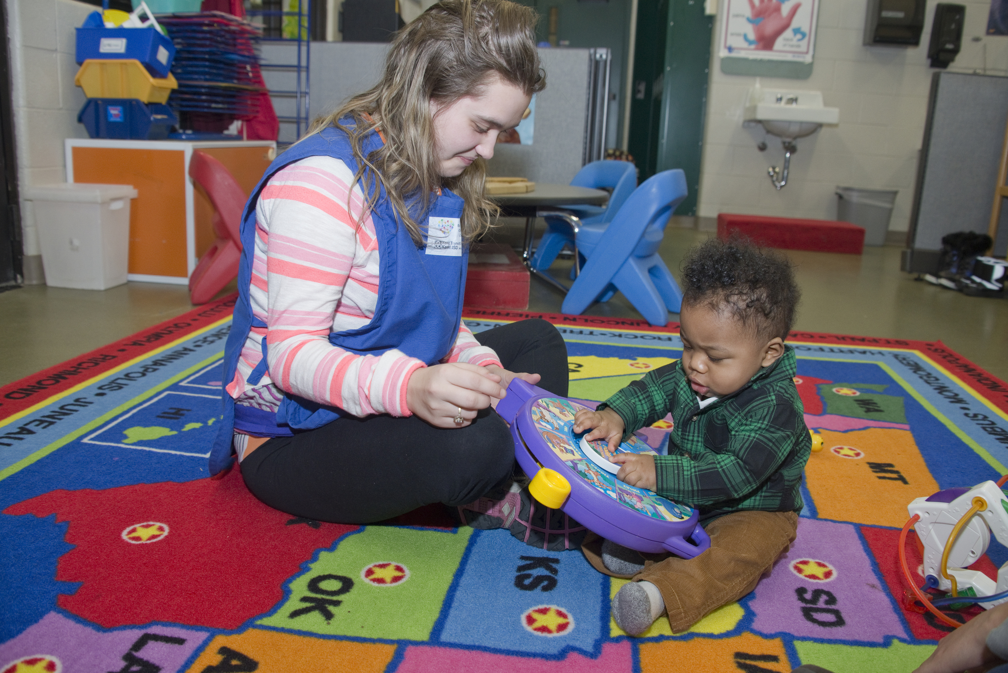 KTC Child & Family Care student working with child